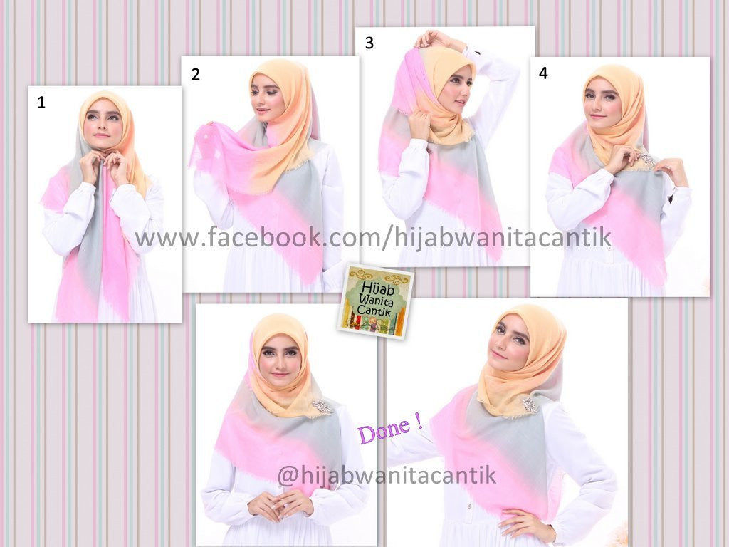 Hijab Tutorial Segiempat Lovely Rainbow