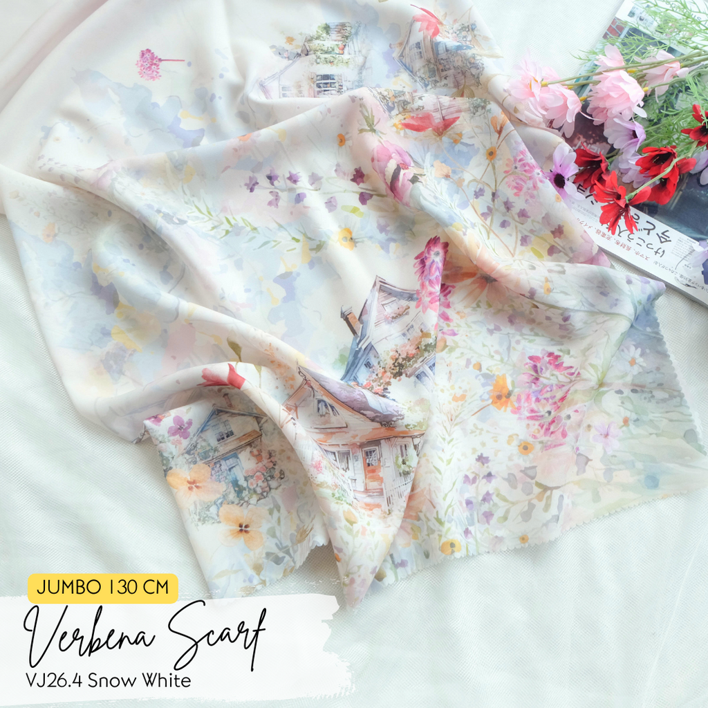 Verbena Scarf JUMBO - Snow White