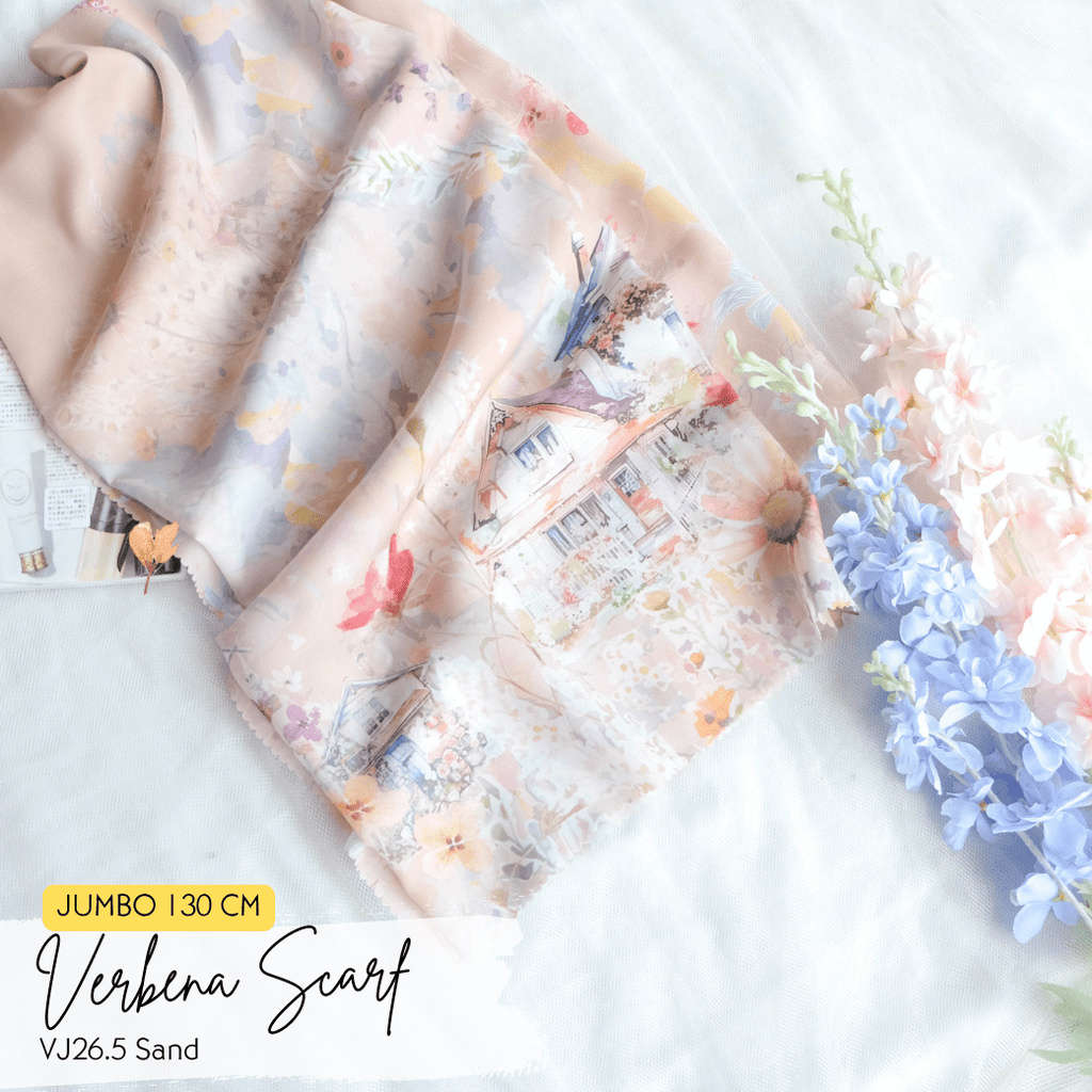 [ BUY 3 GET 1 FREE HIJAB ] Verbena Scarf JUMBO - VJ26.5 Sand - Hijab Wanita Cantik