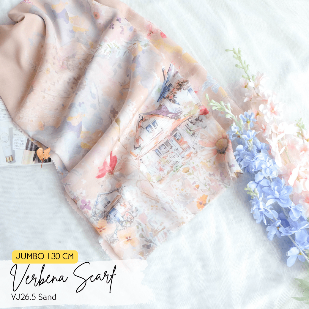 [ BUY 3 GET 1 FREE HIJAB ] Verbena Scarf JUMBO - VJ26.5 Sand - Hijab Wanita Cantik