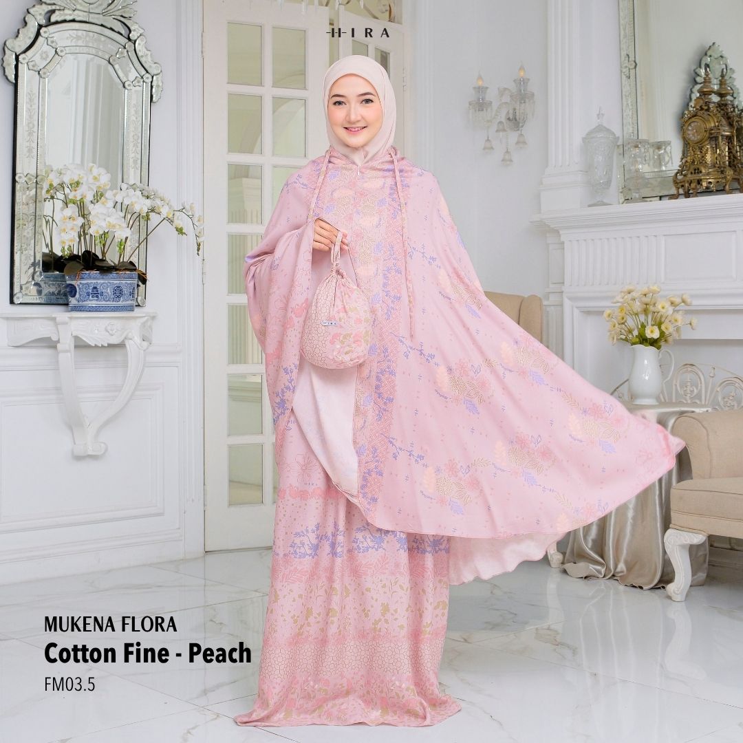Mukena Flora Prayer Set - Cottonfine Peach