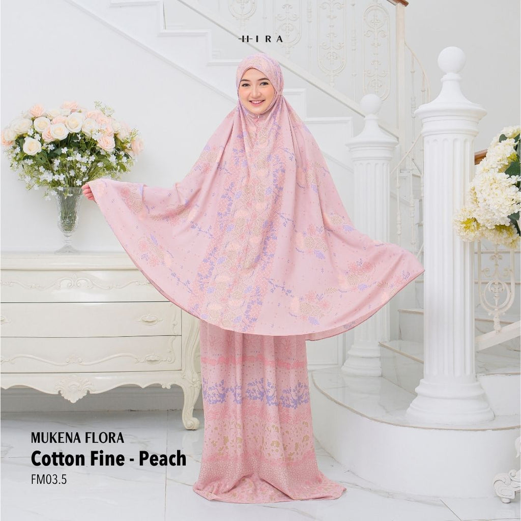 Mukena Flora Prayer Set - Cottonfine Peach