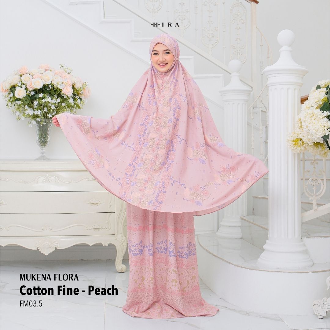 Mukena Flora Prayer Set - Cottonfine Peach