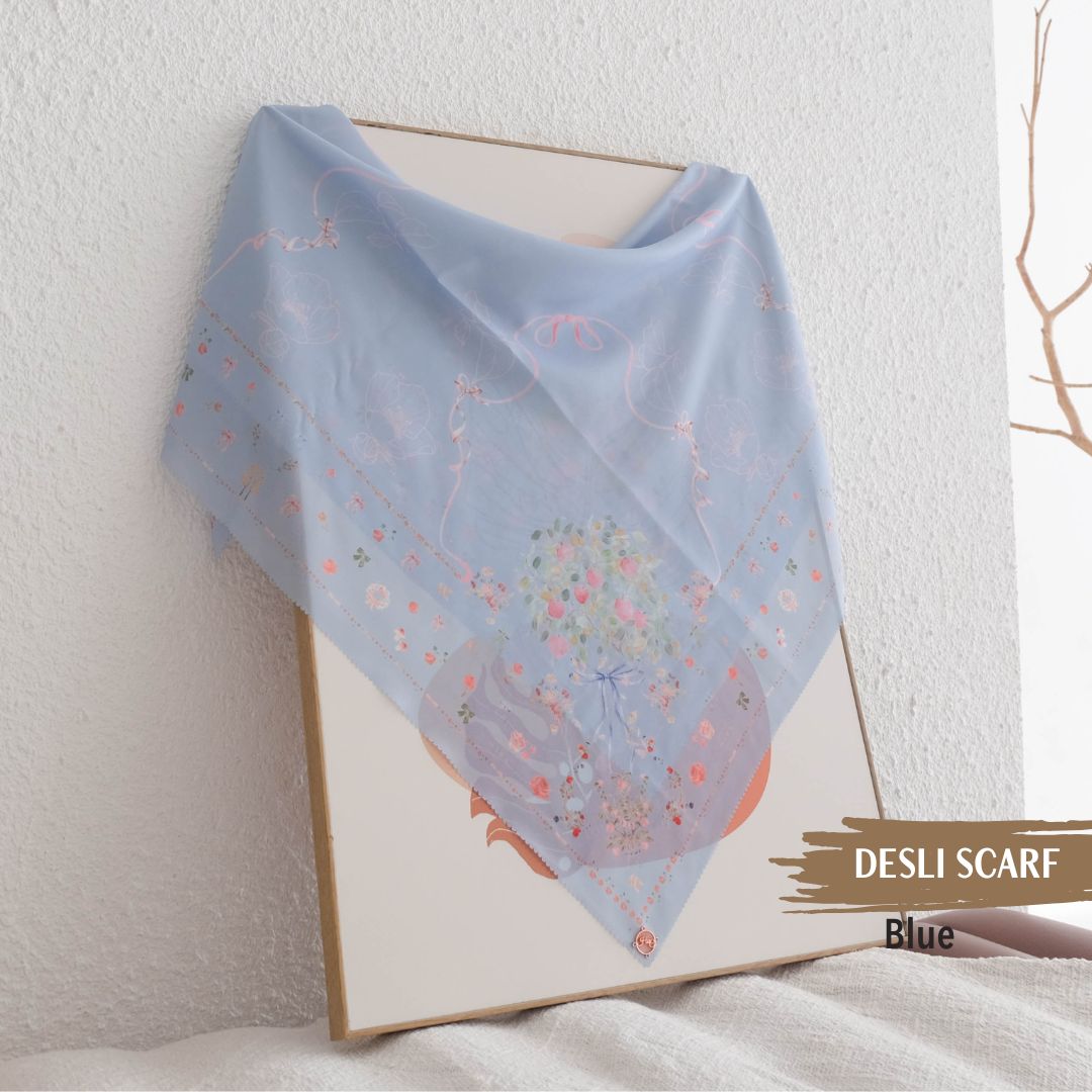 Desly Scarf - DP32.7 DV32.7 DJ32.7 Blue - Hijab Wanita Cantik
