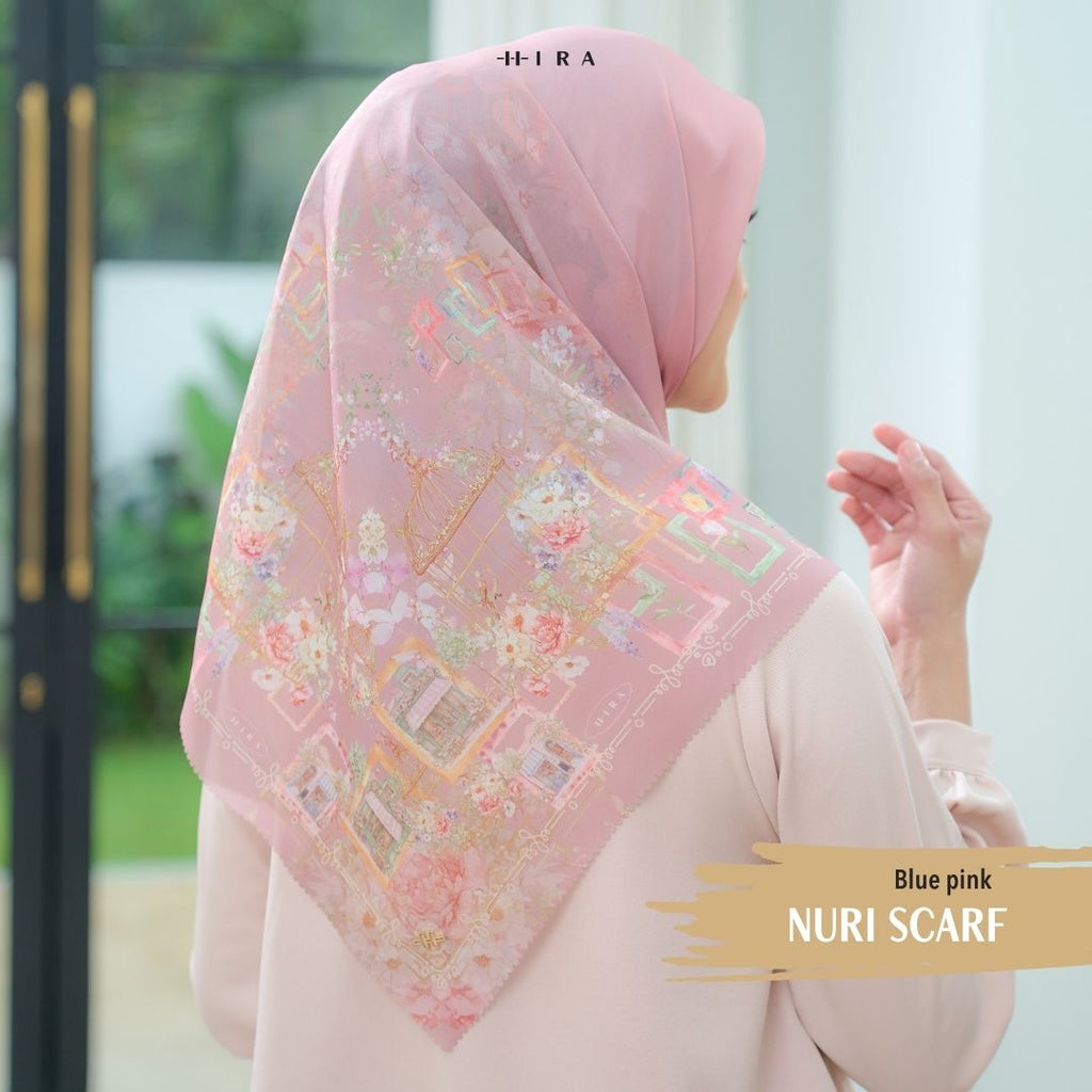 Nuri Scarf - NU33.5 NY33.5 NH33.5 Blue Pink - Hijab Wanita Cantik