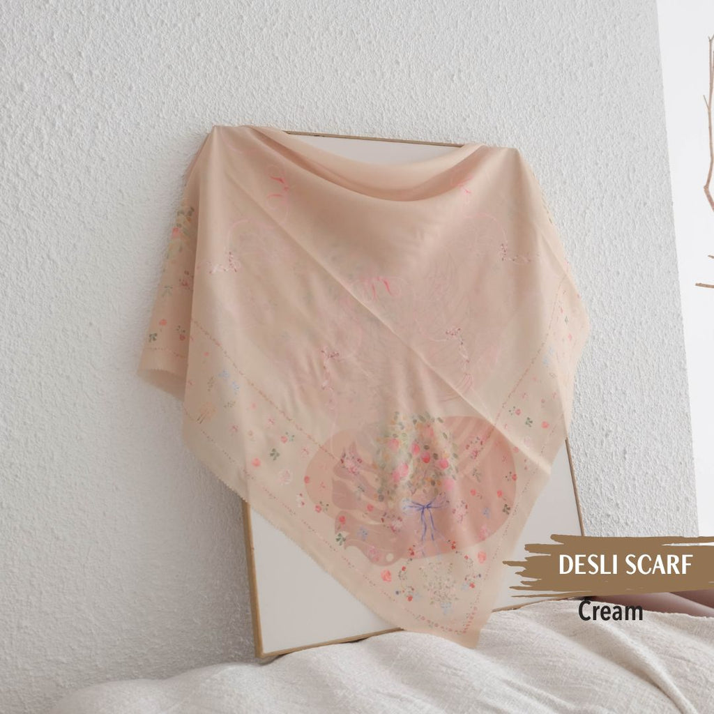 Desly Scarf - DP32.9 DV32.9 DJ32.9 Cream - Hijab Wanita Cantik