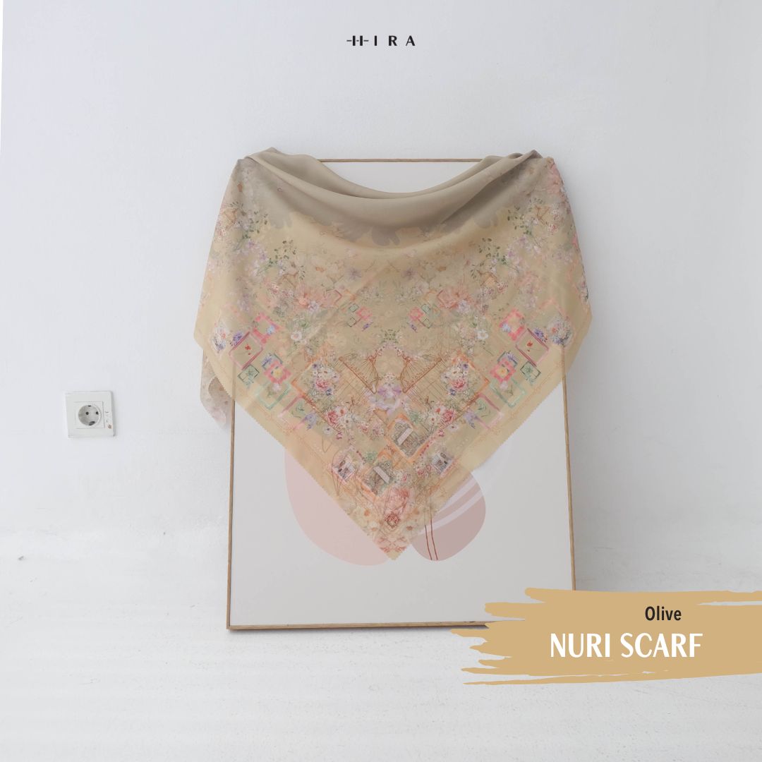 Nuri Scarf - NU33.10 NY33.10 NH33.10 Olive - Hijab Wanita Cantik