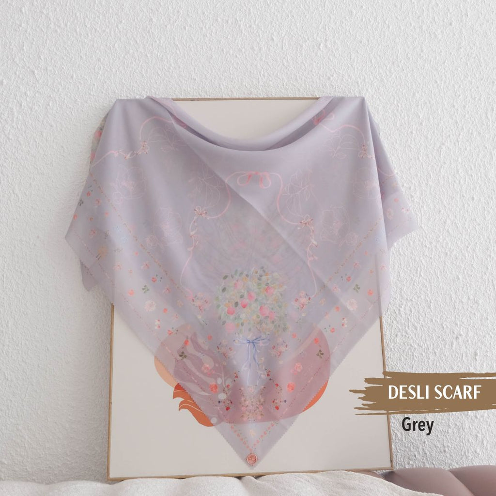 Desly Scarf - DP32.4 DV32.4 DJ32.4 Grey - Hijab Wanita Cantik