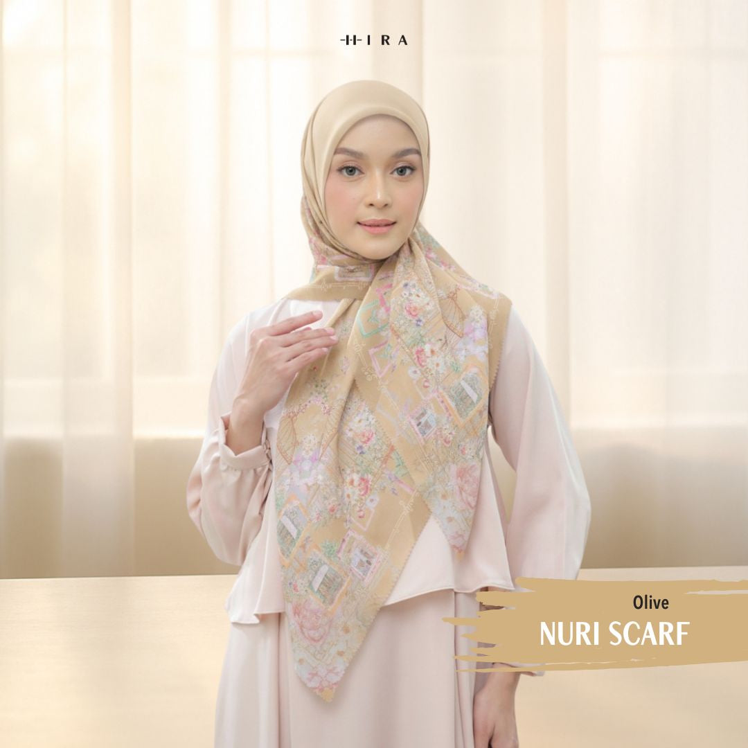 Nuri Scarf - NU33.10 NY33.10 NH33.10 Olive - Hijab Wanita Cantik