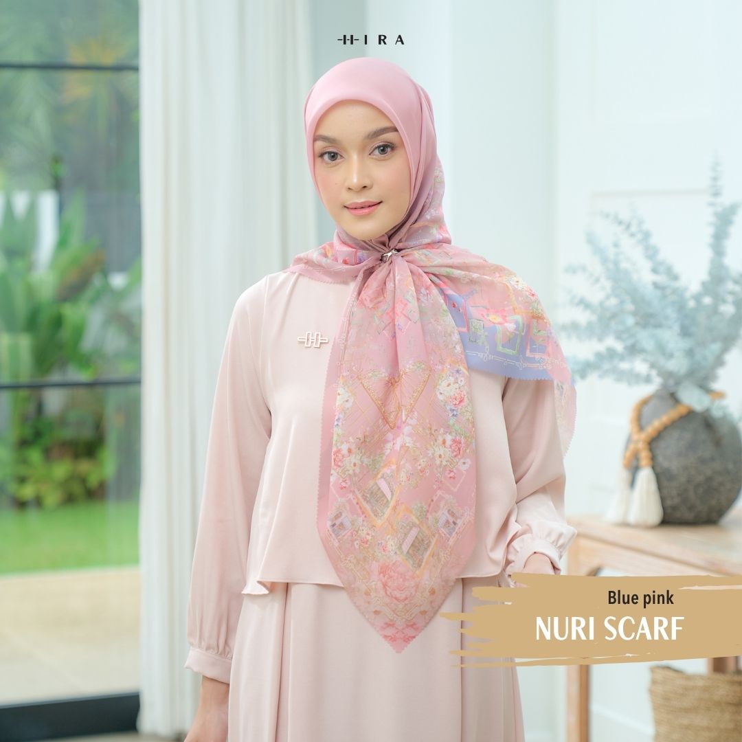 Nuri Scarf - NU33.5 NY33.5 NH33.5 Blue Pink - Hijab Wanita Cantik
