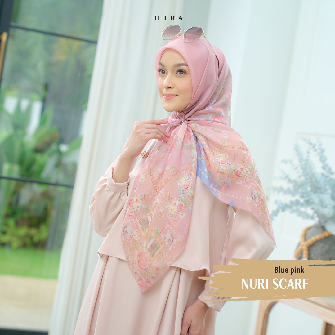 Nuri Scarf - NU33.5 NY33.5 NH33.5 Blue Pink - Hijab Wanita Cantik