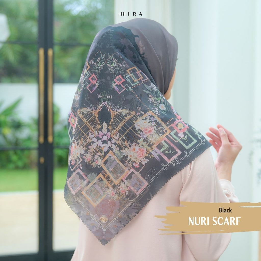 Nuri Scarf - NU33.1 NY33.1 NH33.1 Black - Hijab Wanita Cantik