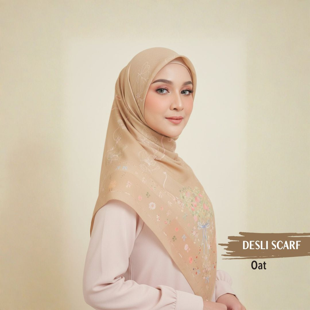 Desly Scarf - DP32.3 DV32.3 DJ32.3 Oat - Hijab Wanita Cantik