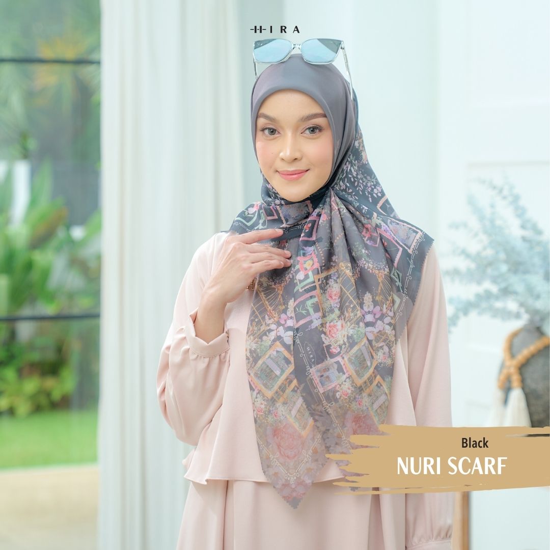 Nuri Scarf - NU33.1 NY33.1 NH33.1 Black - Hijab Wanita Cantik