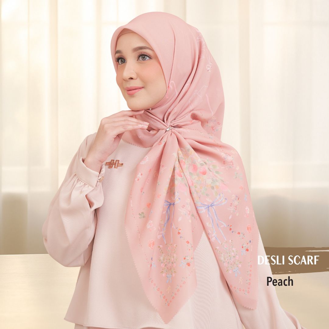 Desly Scarf - DP32.6 DV32.6 DJ32.6 Peach - Hijab Wanita Cantik