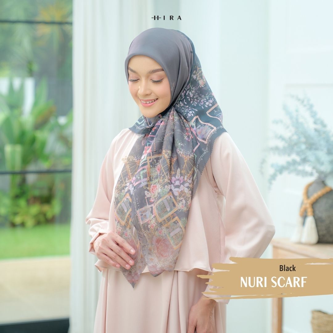 Nuri Scarf - NU33.1 NY33.1 NH33.1 Black - Hijab Wanita Cantik