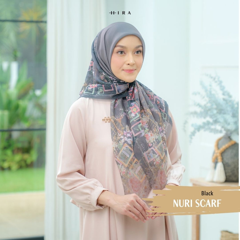 Nuri Scarf - NU33.1 NY33.1 NH33.1 Black - Hijab Wanita Cantik