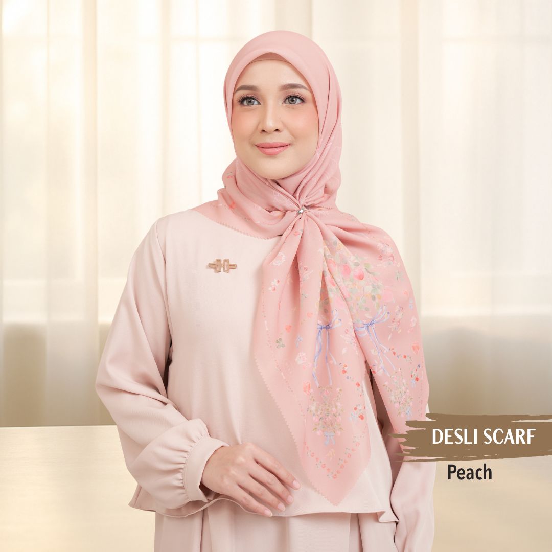 Desly Scarf - DP32.6 DV32.6 DJ32.6 Peach - Hijab Wanita Cantik