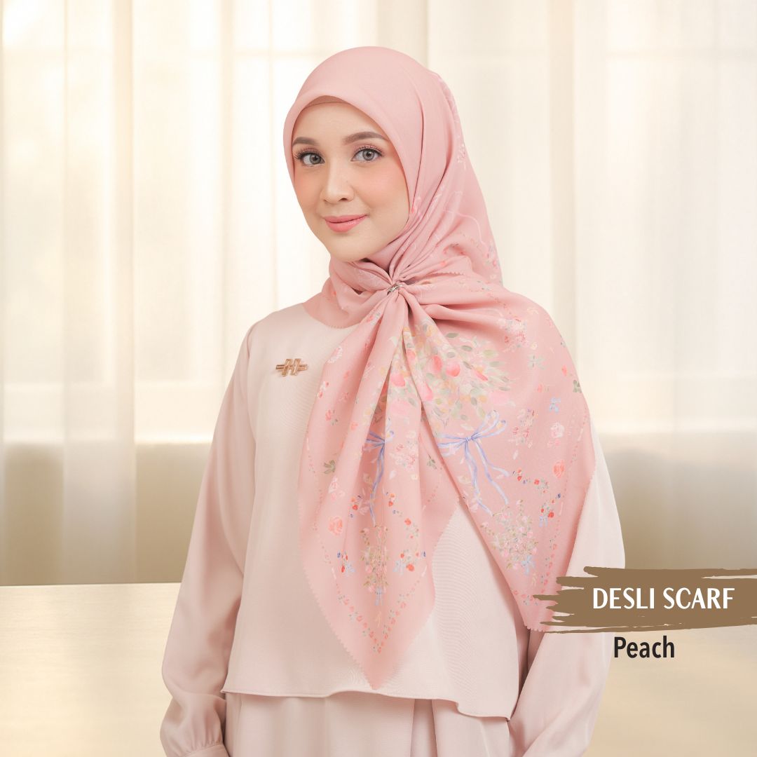 Desly Scarf - DP32.6 DV32.6 DJ32.6 Peach - Hijab Wanita Cantik