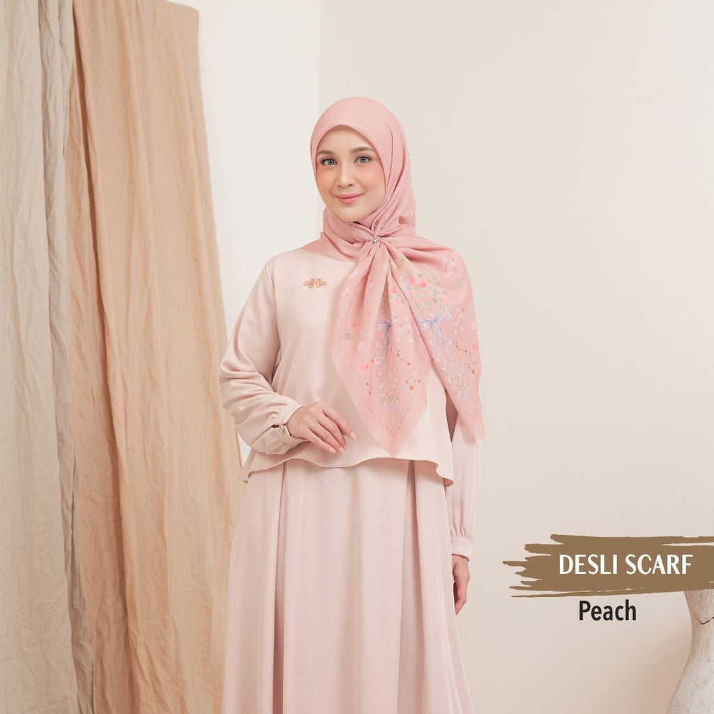 Desly Scarf - DP32.6 DV32.6 DJ32.6 Peach - Hijab Wanita Cantik