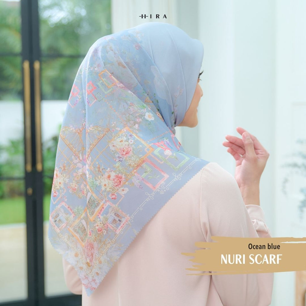 Nuri Scarf - NU33.11 NY33.11 NH33.11 Ocean Blue - Hijab Wanita Cantik