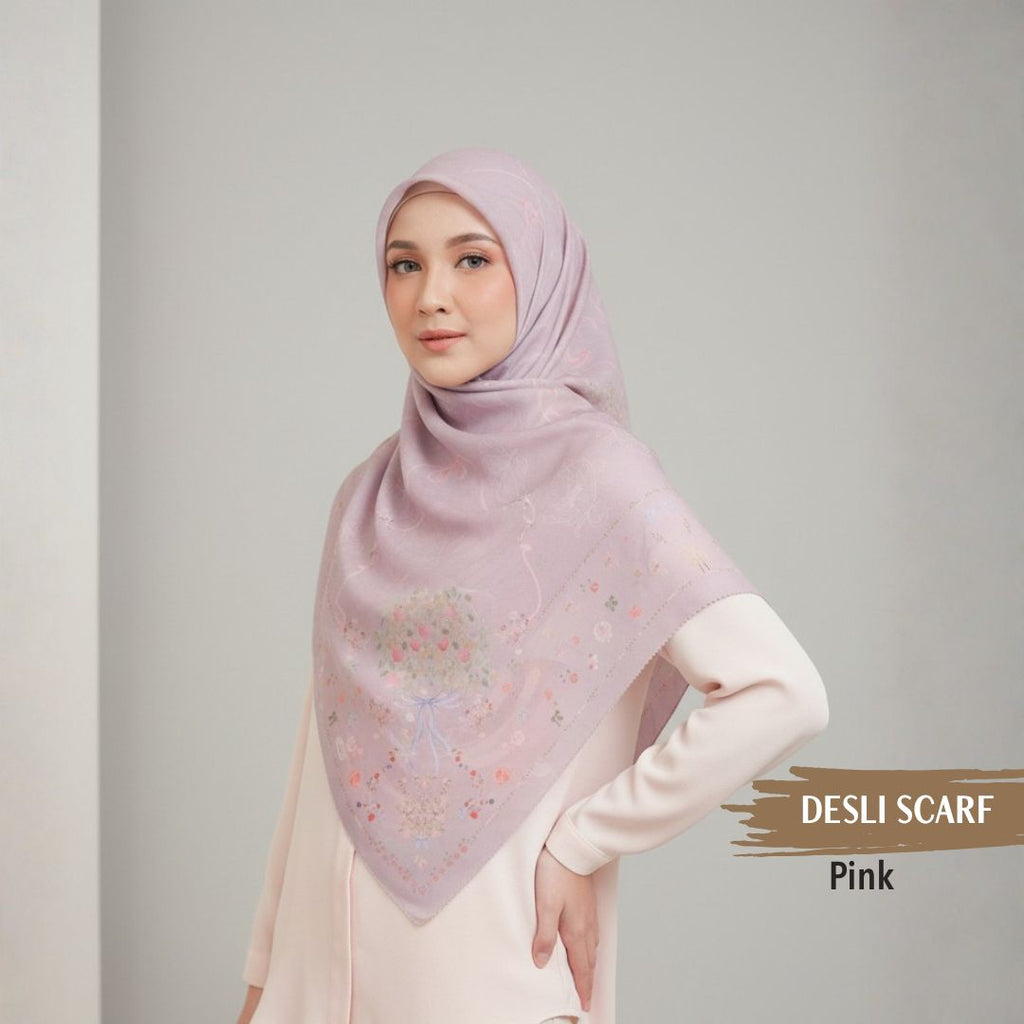 Desly Scarf - DP32.5 DV32.5 DJ32.5 Pink - Hijab Wanita Cantik