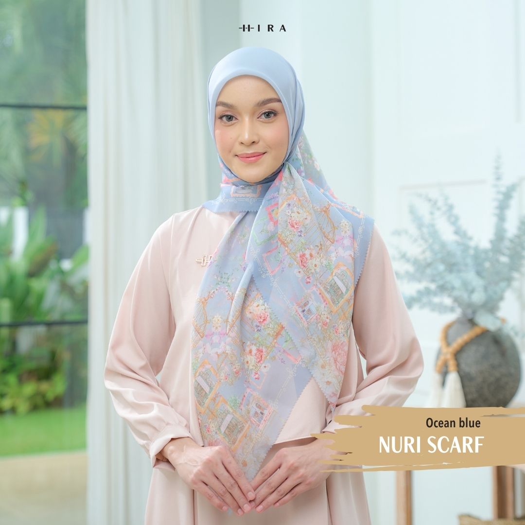 Nuri Scarf - NU33.11 NY33.11 NH33.11 Ocean Blue - Hijab Wanita Cantik