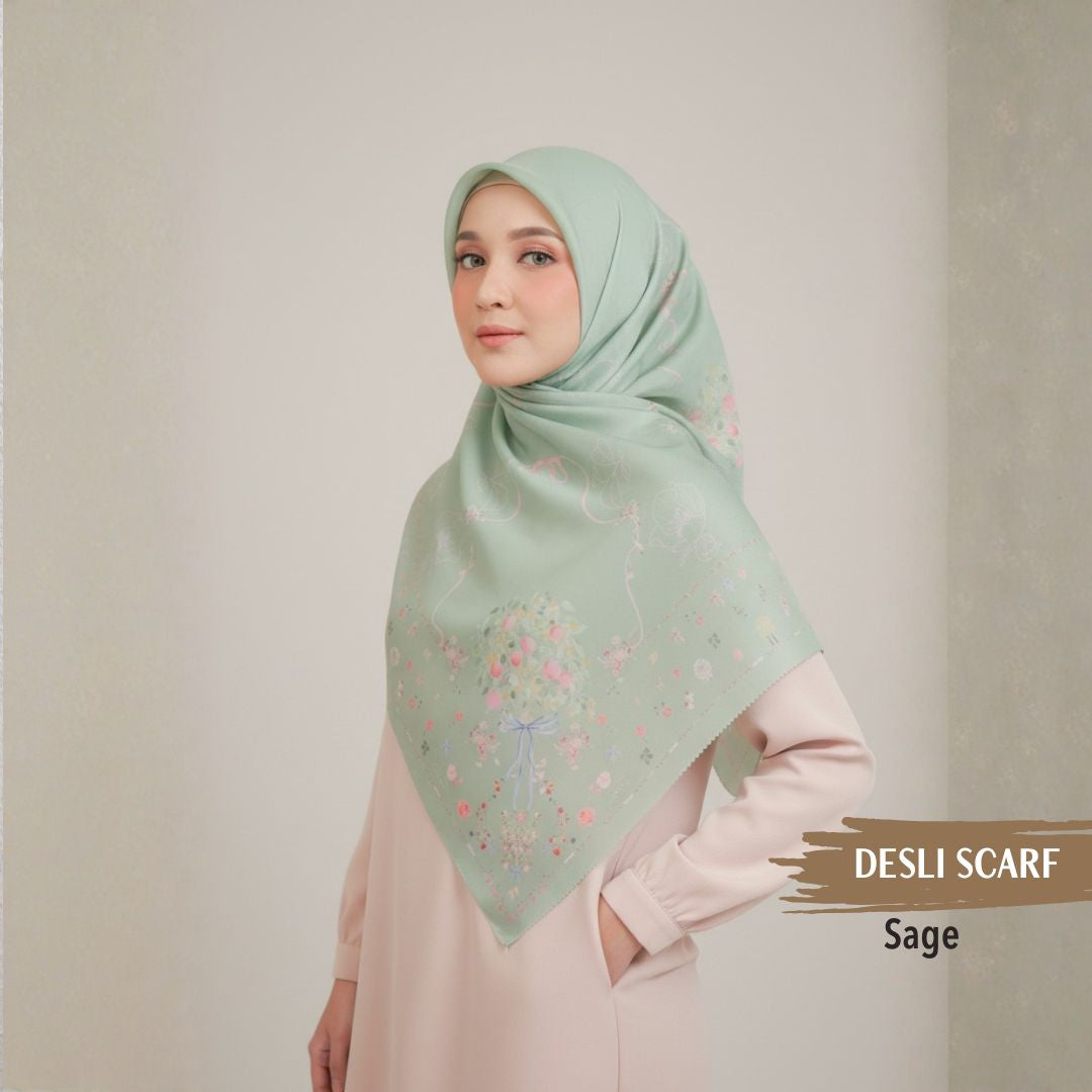 Desly Scarf - DP32.8 DV32.8 DJ32.8 Sage - Hijab Wanita Cantik