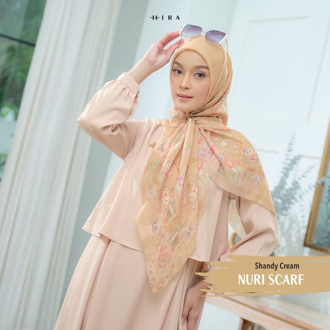 Nuri Scarf - NU33.8 NY33.8 NH33.8 Sandy Cream - Hijab Wanita Cantik