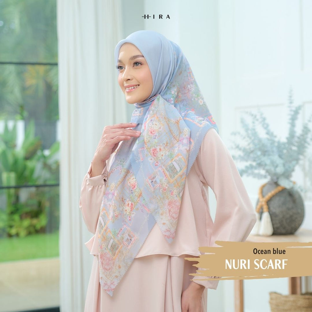 Nuri Scarf - NU33.11 NY33.11 NH33.11 Ocean Blue - Hijab Wanita Cantik