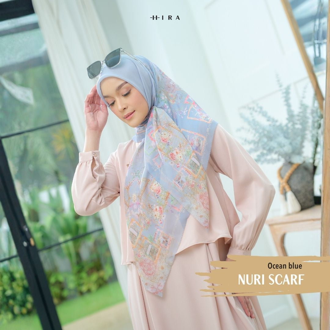 Nuri Scarf - NU33.11 NY33.11 NH33.11 Ocean Blue - Hijab Wanita Cantik