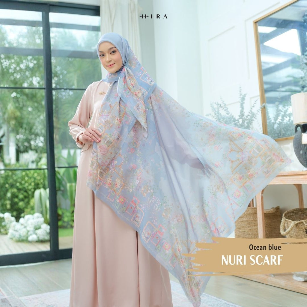 Nuri Scarf - NU33.11 NY33.11 NH33.11 Ocean Blue - Hijab Wanita Cantik