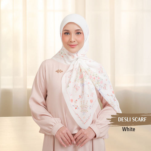 Desly Scarf - DP32.10 DV32.10 DJ32.10 White - Hijab Wanita Cantik