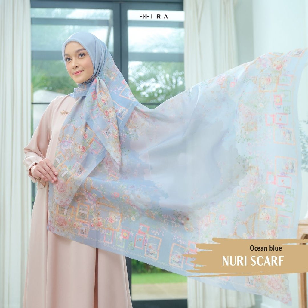 Nuri Scarf - NU33.11 NY33.11 NH33.11 Ocean Blue - Hijab Wanita Cantik