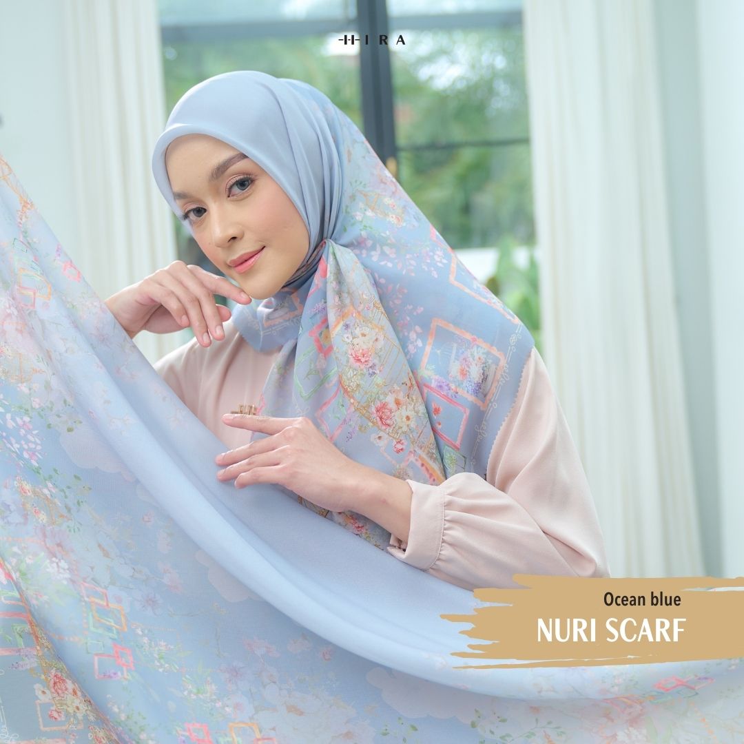 Nuri Scarf - NU33.11 NY33.11 NH33.11 Ocean Blue - Hijab Wanita Cantik