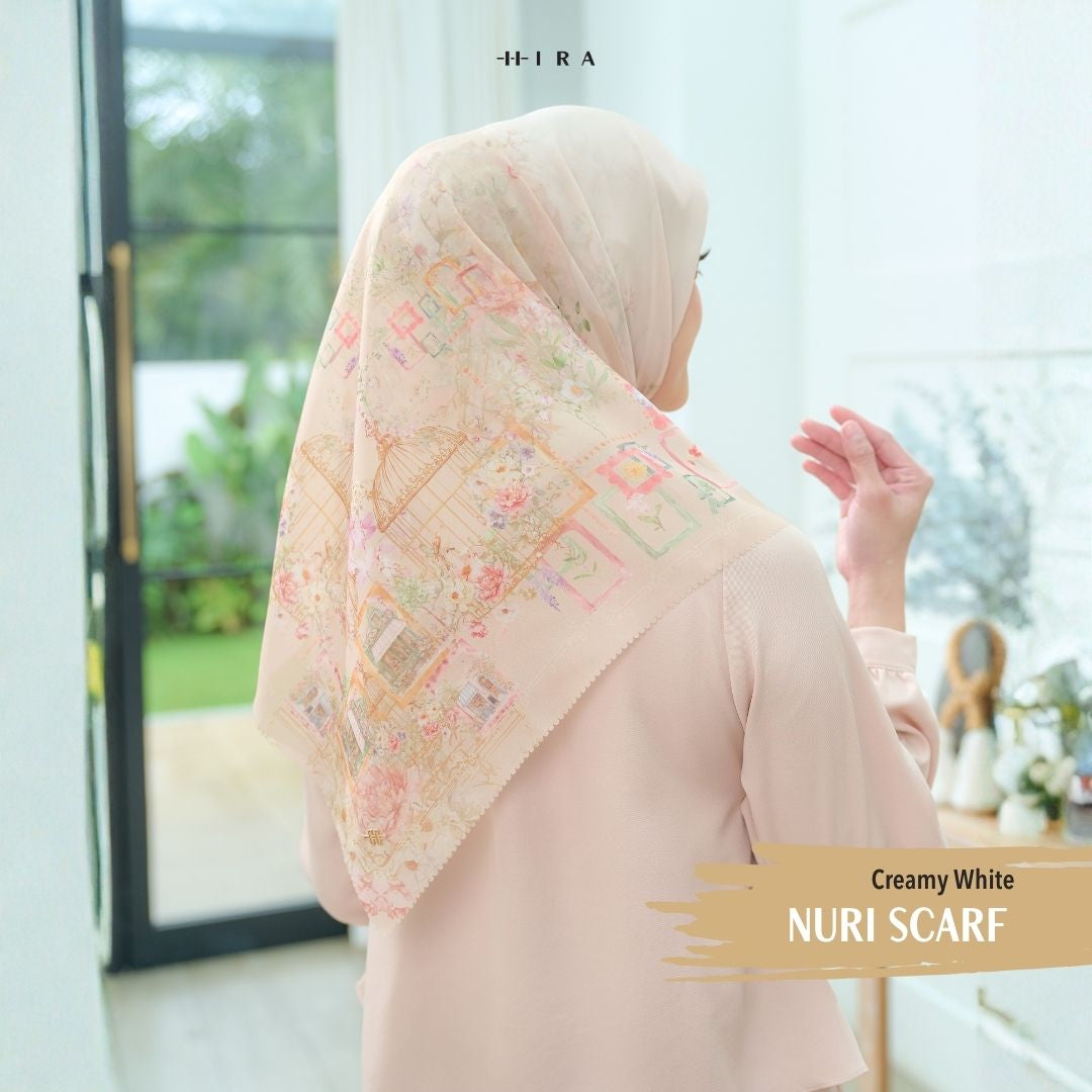 Nuri Scarf - NU33.12 NY33.12 NH33.12 Creamy White - Hijab Wanita Cantik