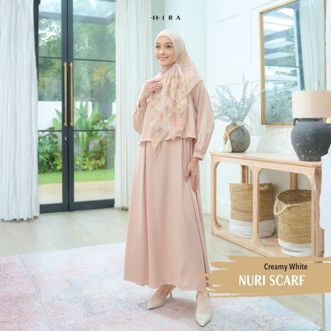 Nuri Scarf - NU33.12 NY33.12 NH33.12 Creamy White - Hijab Wanita Cantik