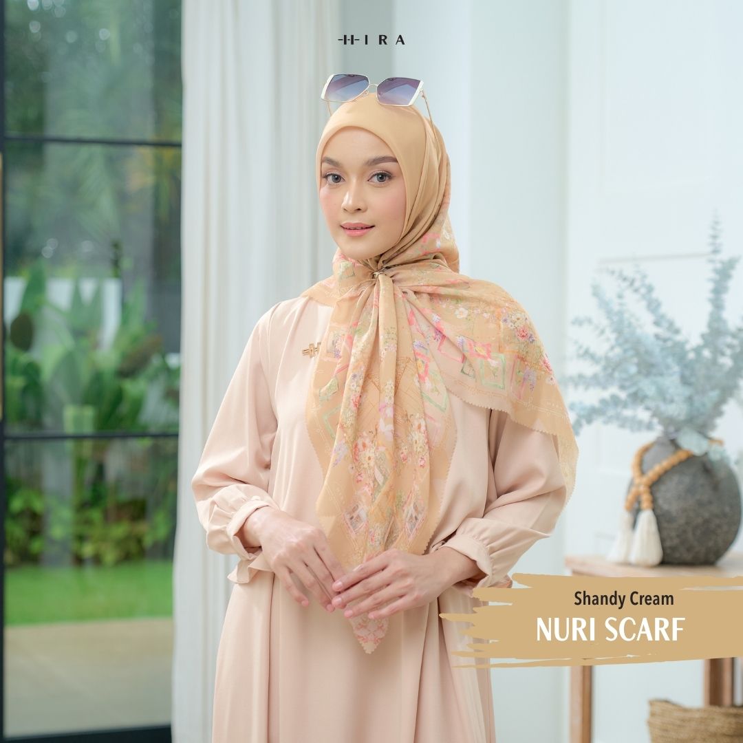 Nuri Scarf - NU33.8 NY33.8 NH33.8 Sandy Cream - Hijab Wanita Cantik