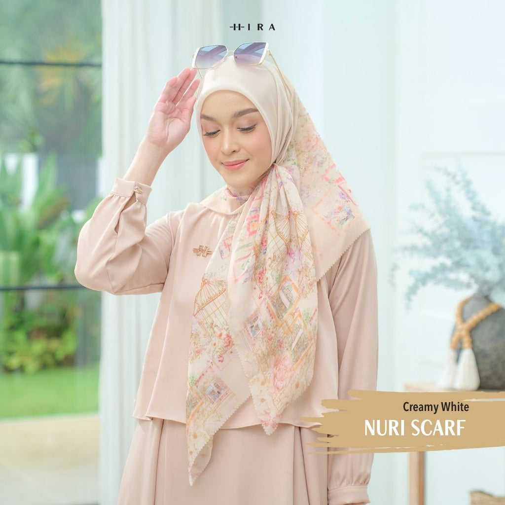 Nuri Scarf - NU33.12 NY33.12 NH33.12 Creamy White - Hijab Wanita Cantik