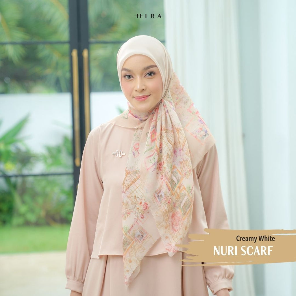 Nuri Scarf - NU33.12 NY33.12 NH33.12 Creamy White - Hijab Wanita Cantik