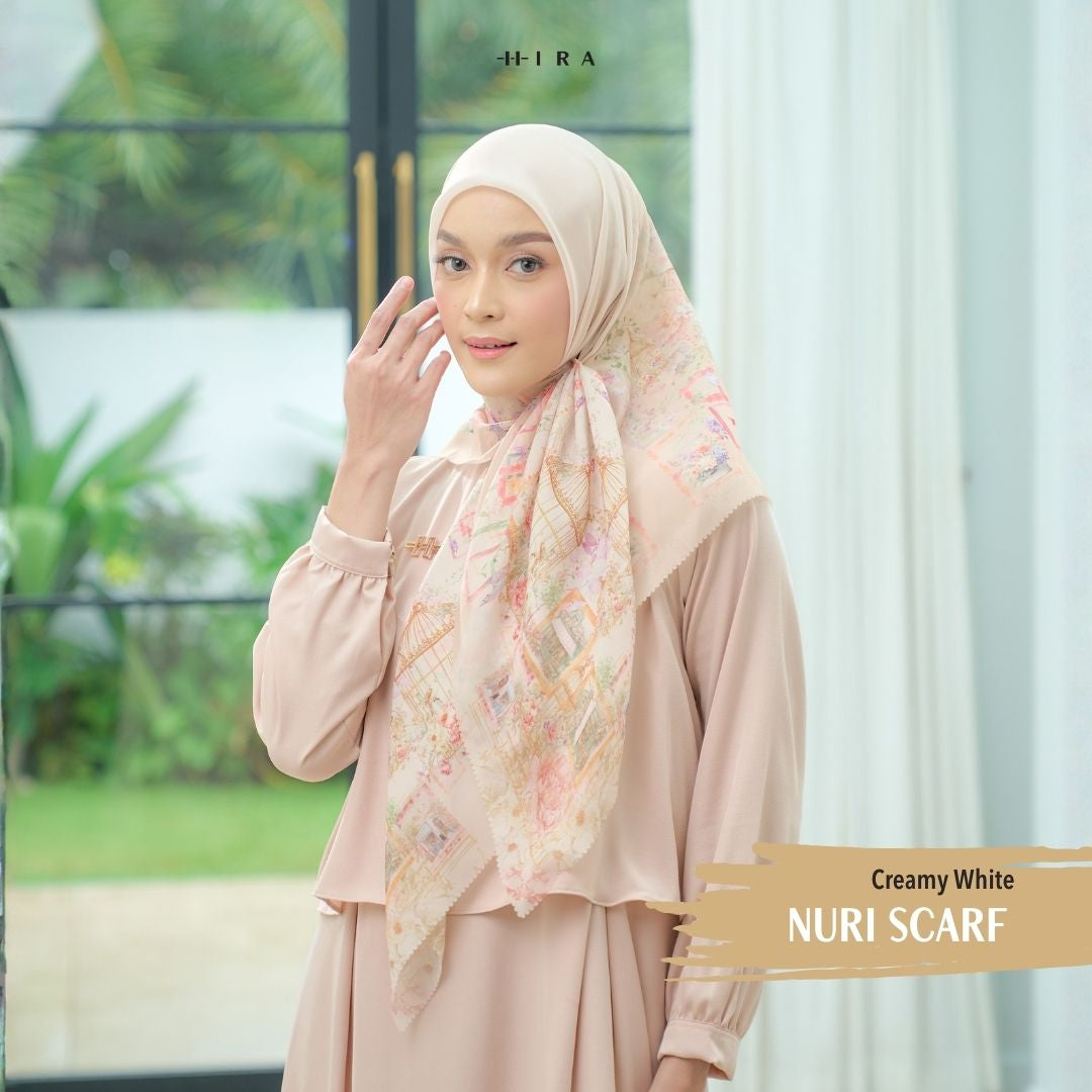 Nuri Scarf - NU33.12 NY33.12 NH33.12 Creamy White - Hijab Wanita Cantik