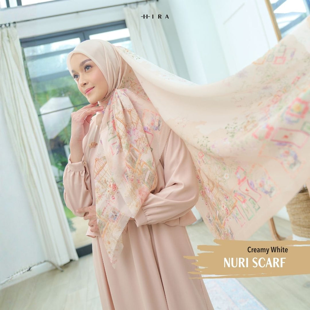 Nuri Scarf - NU33.12 NY33.12 NH33.12 Creamy White - Hijab Wanita Cantik