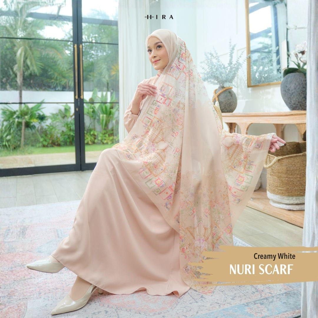 Nuri Scarf - NU33.12 NY33.12 NH33.12 Creamy White - Hijab Wanita Cantik