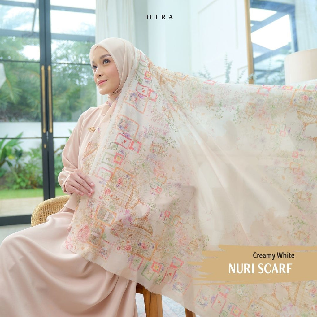 Nuri Scarf - NU33.12 NY33.12 NH33.12 Creamy White - Hijab Wanita Cantik