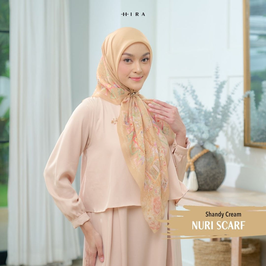 Nuri Scarf - NU33.8 NY33.8 NH33.8 Sandy Cream - Hijab Wanita Cantik