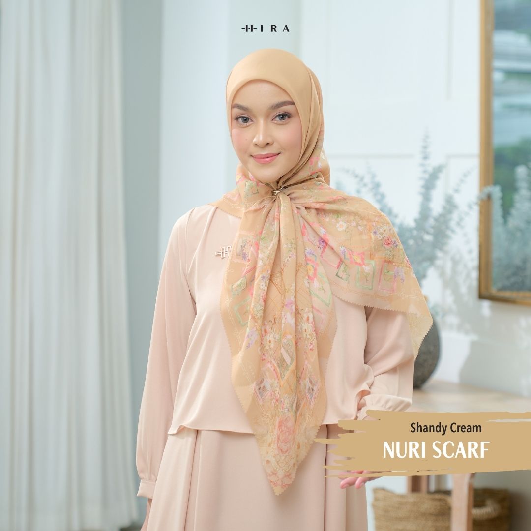 Nuri Scarf - NU33.8 NY33.8 NH33.8 Sandy Cream - Hijab Wanita Cantik