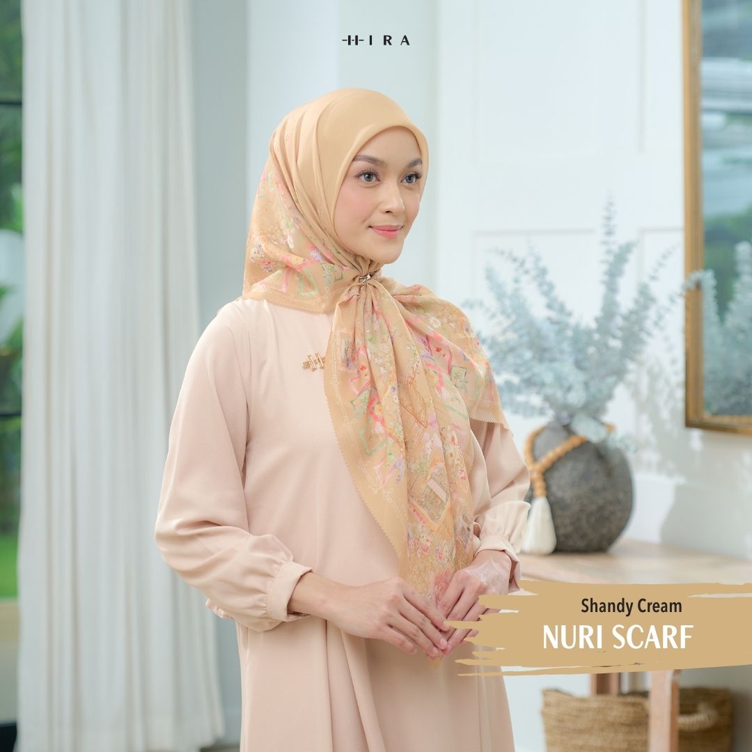 Nuri Scarf - NU33.8 NY33.8 NH33.8 Sandy Cream - Hijab Wanita Cantik