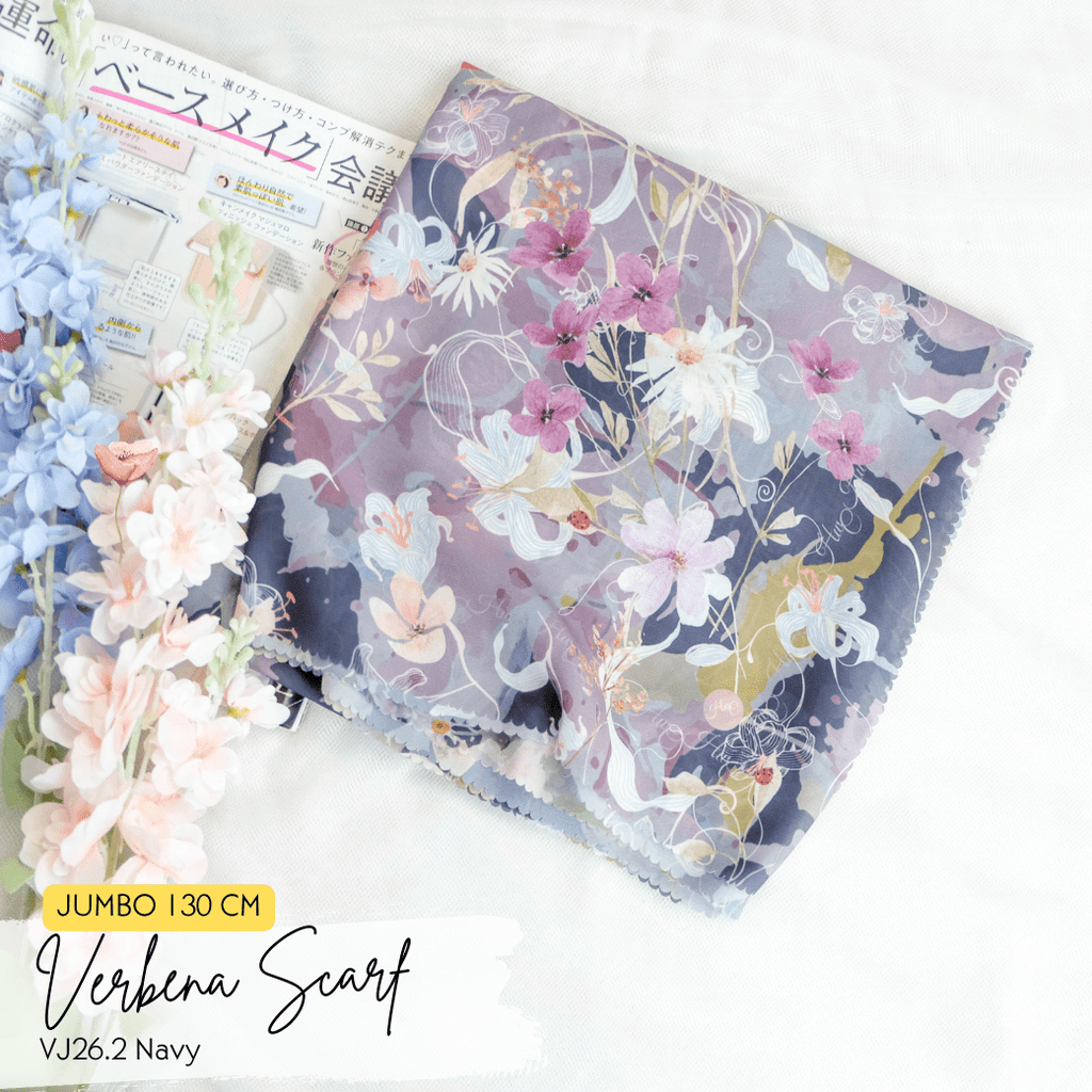 Verbena Scarf JUMBO - Navy