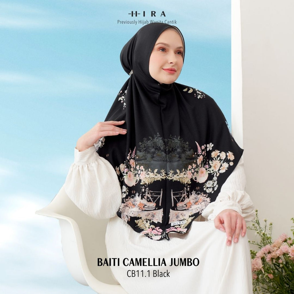 Hijab Instan Baiti Camellia Jumbo - Black