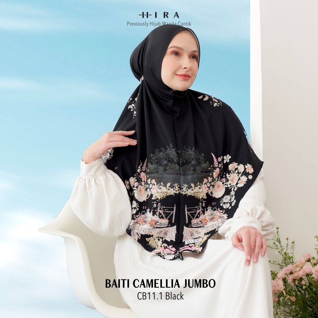 Hijab Instan Baiti Camellia Jumbo - Black